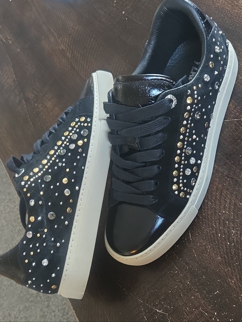 Black Studded Women’s Low-Top Sneakers - Brand: